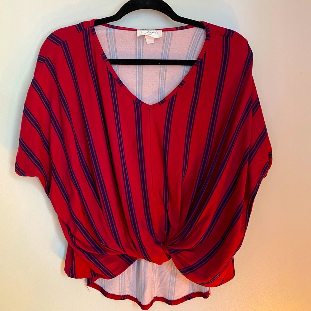 SOFT Striped Knotted Top